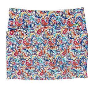 Swing Control Activewear Skirt Skort Paisley Print Golf Tennis Pull On Sz 14